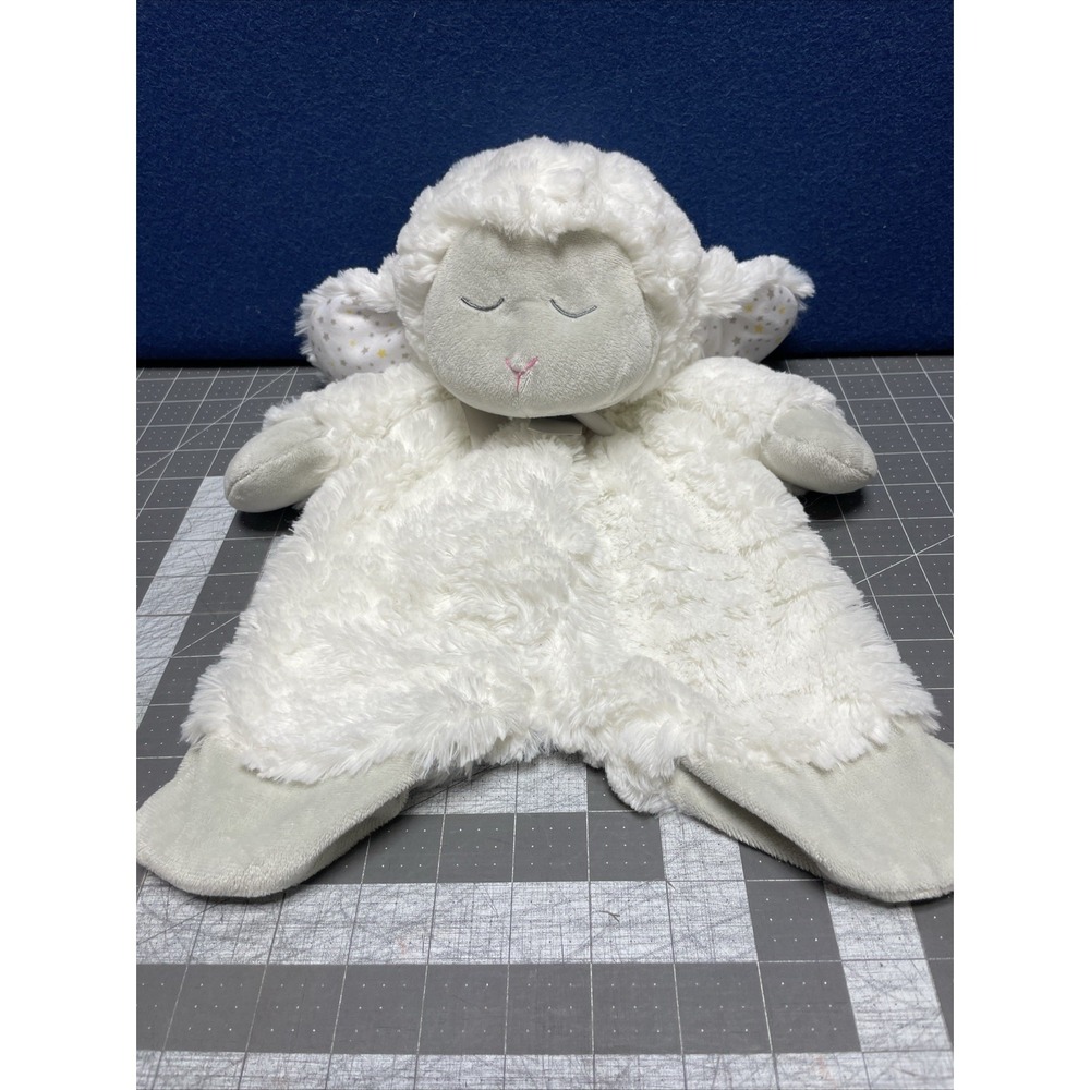 Baby Ganz Sleepy‎ Sheep Flat-A-Pat 16" White Security Cuddle Blanket Lamb Lovey